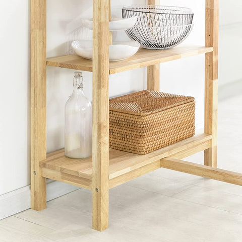 Rootz Eettafel Eetkamertafel Keukentafel met 4 opbergplanken - Eettafel van rubberhout