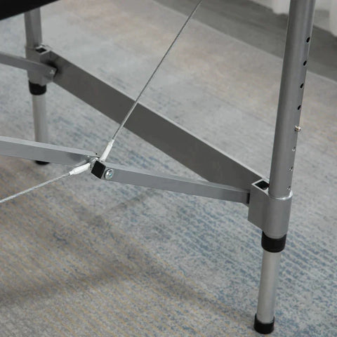 Rootz Massage Table - Folding Massage Table - Mobile Massage Table - Including Face Opening - Armrests - Hand Rests - Black - 186 cm x 71 cm x 83 cm