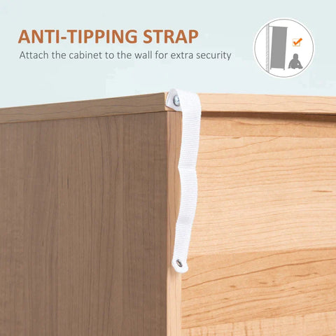 Rootz Chest Of Drawers - Storage Organizer Cabinet - With 3 Drawers - Chipboard - White + Nature - 80 cm x 39 cm x 80 cm