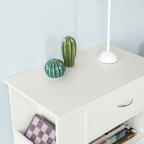 Rootz Home Office Archiefkast Printerstandaard - Zijkast op wielen - Opbergkast Kast, Bijzettafel Bijzettafel, Wit