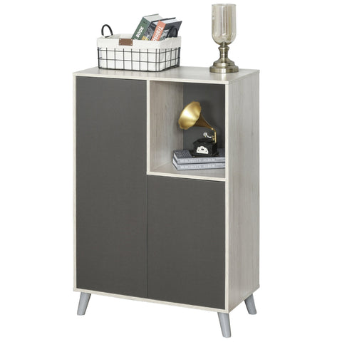 Rootz Bookcase - Filing Cabinet - Standing Cabinet - MDF - Dark Gray - 80 x 40 x 120 cm