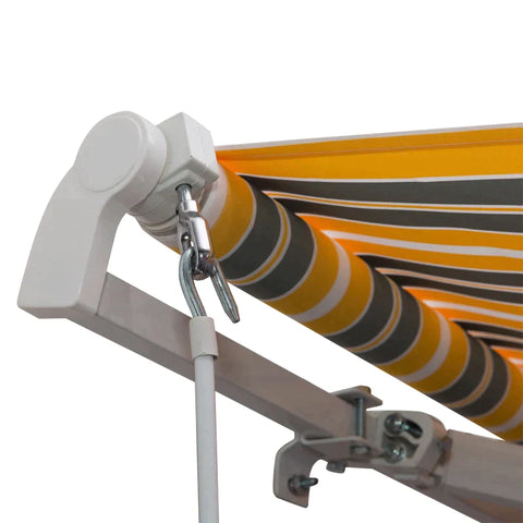 Rootz Awning - Articulated Arm Awning - Sun Protection - Hand Crank - Aluminum + Polyester - Yellow Grey - 3.5 X 2.5 m