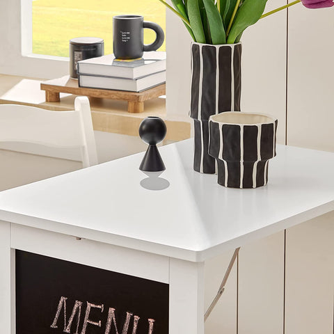 Rootz Folding Wall - mounted Drop - leaf Table - Kitchen & Dining Table Desk with Blackboard- White