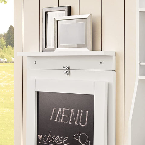Rootz Folding Wall - mounted Drop - leaf Table - Kitchen & Dining Table Desk with Blackboard- White