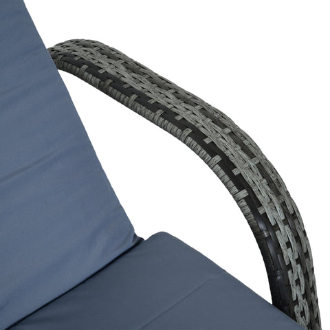 Rootz Liege – Gartenstuhl – Kissen – Kopfstütze – Metall – Grau