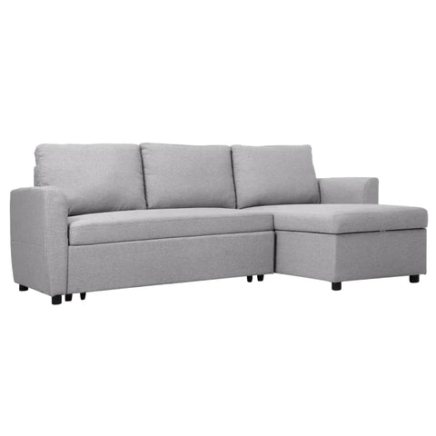 Rootz Sofa Bed - Corner Sofa - Fabric Sofa - With Sleeping Function - Corner Couch Set - With Chaise Longue - L-Shape Sofa - Gray - 217 x 134 x 85 cm