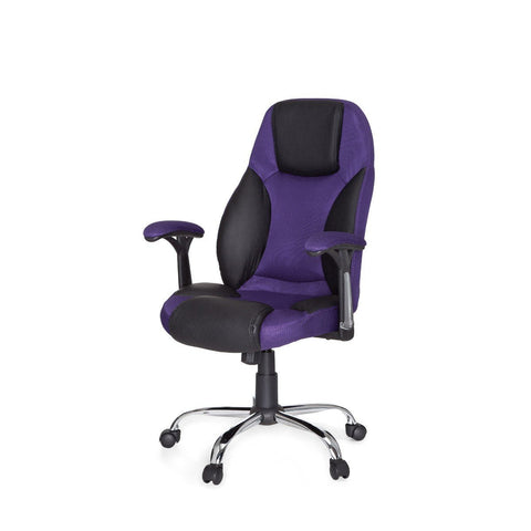 Rootz Office Chair - Executive Chair - Swivel Chair - Adjustable - Black/Purple