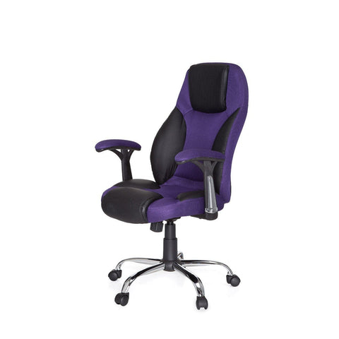 Rootz Office Chair - Executive Chair - Swivel Chair - Adjustable - Black/Purple
