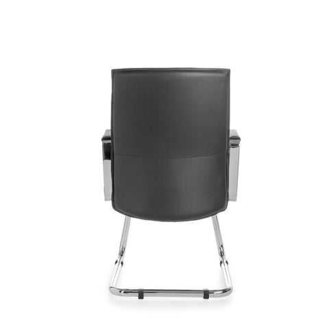 Rootz Freischwingerstuhl – Besucherstuhl – Esszimmerstuhl – Leder – Schwarz