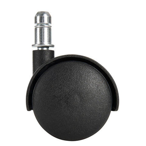 Rootz Set of 5 Premium Black Office Chair Castors - Smooth-Running Hard Floor - 11mm Pin - 50mm Diameter - Swivel Castors for Hard Floors