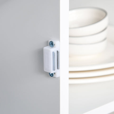 Rootz Kitchen Cabinet - Modern Sideboard - Storage Cabinet - MDF - White - 100 x 35 x 100 cm