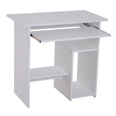 Rootz Desk - Computer Table - Extendable Tabletop - Office Table - PC Table - Black/White - Processed Wood
