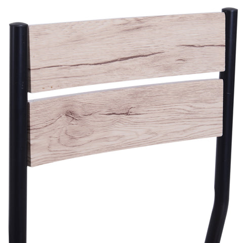 Rootz Eettafelset - 3-delig - 1 eettafel - 2 eetkamerstoelen - MDF - metaal - houtlook - zwart