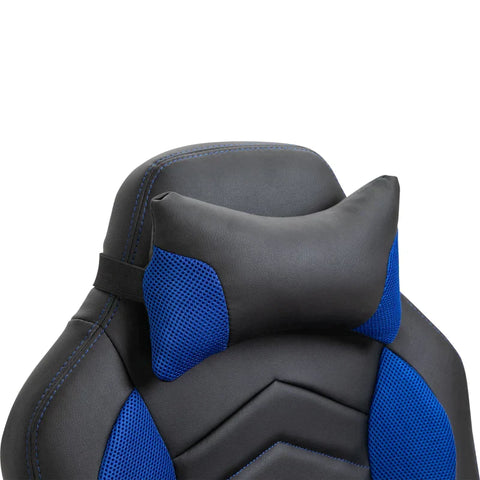 Rootz Gaming Chair - Office Chair - Massage Chair - Heat Function - 6 Vibration Points - Blue/Black