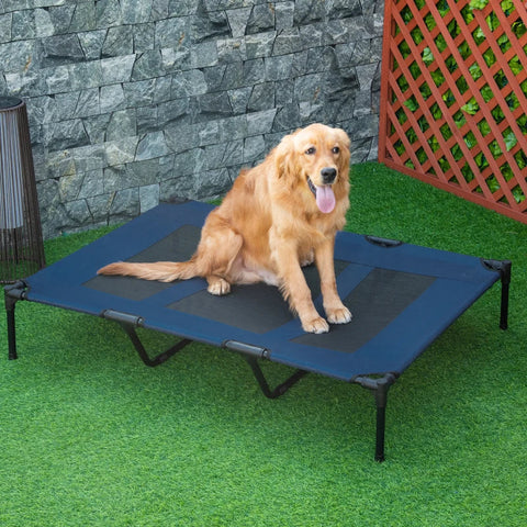 Rootz Dog Lounger - Hondenmand - Kattenmand - Dierenmand - Slaapplaats - Blauw/Zwart - 122cm x 92cm x 23cm