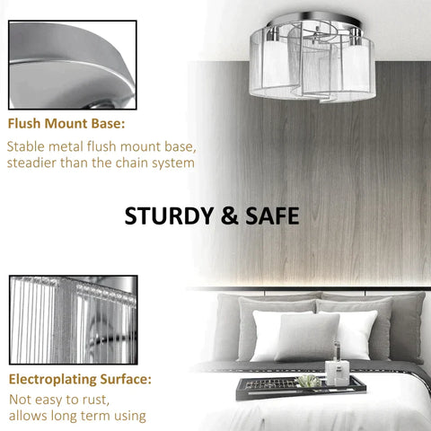 Rootz Ceiling Light - Ceiling Lamp - Metal/gGlass - 35 cm x 35 cm x 25 cm