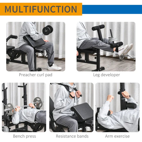 Rootz A.I.'s Multi Training Bench - Black - Steel, Pu - 82.67 cm x 43.3 cm x 40.55 cm