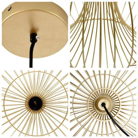 Rootz Hanging Lamp - Gold Modern Ceiling Lamp - Ceiling Spotlight - Kitchen - Bar - Living Room - Bedroom - Ø37 x 150H cm
