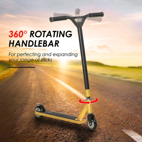 Rootz Stunt Scooter - Kick Scooter - Fun Scooter - Lightweight - Aluminium - Gold - 65 x 48.5 x 83 cm