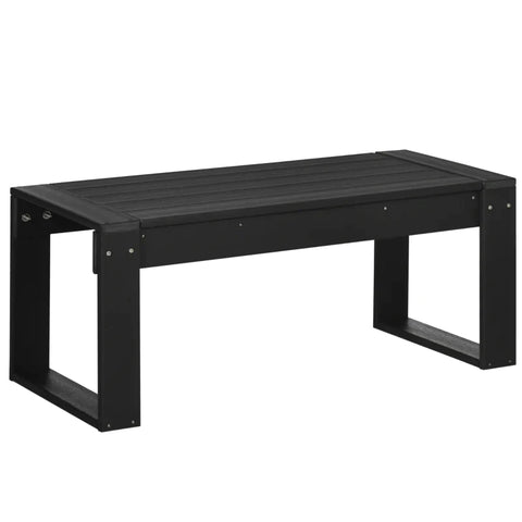 Rootz Side Table - Garden Table - Rectangular - Industrial Design - Striking Wood Look - Black - 95 x 42 x 40 cm