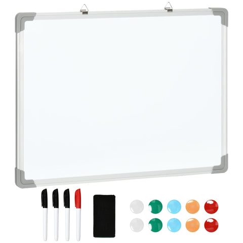 Rootz Whiteboard - Magnetic Board - Easy To Wipe Off - With 4 Markers - 10 Magnets - 1 Eraser - 60 x 1.8 x 45cm