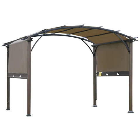 Rootz Pavilion - Pergola - Steel - UV resistant - Coffee brown - 3.45 x 3.45 x 2.5 m