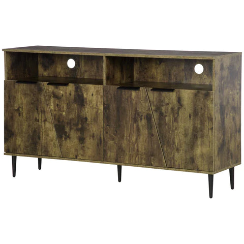 Rootz Sideboard In Industrial Design - 2 Cupboards - 2 Shelves - Wood-based Material - Brown - 147 cm x 40 cm x 83 cm