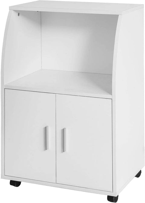 Rootz Microwave Shelf - Kitchen Wheeled Storage Trolley - Kitchen Storage Cabinet Cupboard Unit