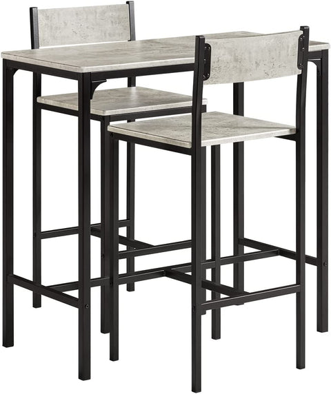 Rootz Bar Set - 1 Bar Table and 2 Stools - 3 Pieces Home Kitchen Breakfast Bar Set - Furniture Dining Set