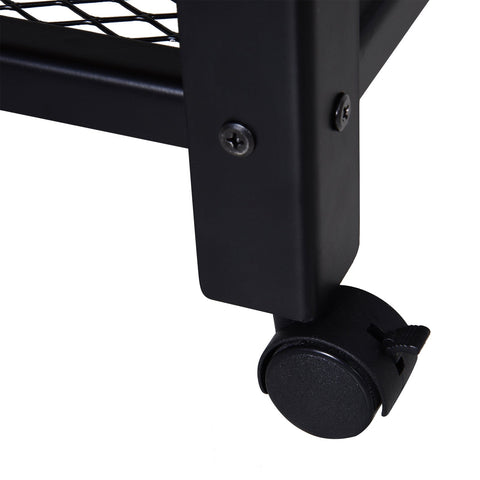 Rootz Keukentrolley - Keukentrolley - Serveerwagen - Keukenkast - 60 x 40 x 76,5 cm - 4 Wielen - Bewerkt Hout - Zwart - Bruin