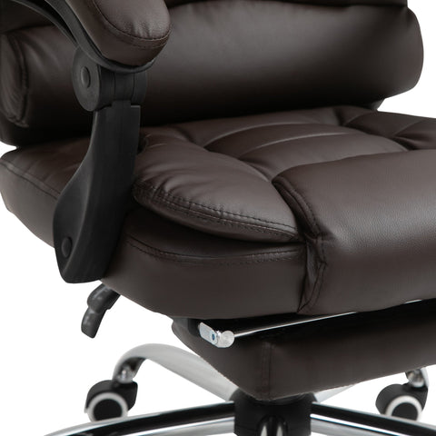 Rootz Office Chair - Gaming Chair - Gaming Chair - Swivel Chair - Ergonomic - Footrest - Adjustable - 64.5 x 69 x 117-127 cm - Brown