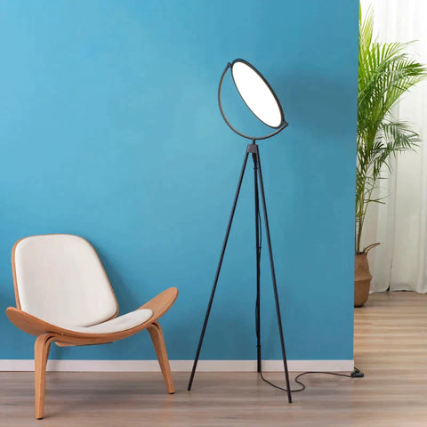 Rootz Floor Lamp - LED Floor Lamp - Adjustable By 350 Degrees Floor Lamp - Industrial Floor Lamp - ABS - Black - 60 x 60 x 163 cm