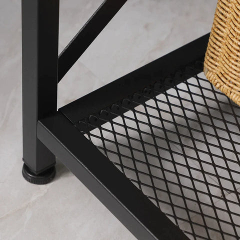 Rootz Sideboard In Industrial Design - 5 Shelves - 1 Cabinet - Buffet - Kitchen Cabinet - Black + Brown - 112cm x 40cm x 85cm