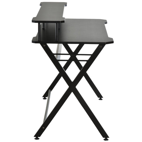 Rootz Gaming-Schreibtisch – Computertisch – Kopfhörerhaken – verstellbare Beine – Schwarz – Höhe – MDF – Stahl