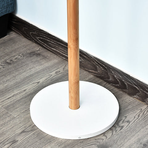 Rootz Wardrobe Rack - Coat Rack - Make-Up Mirror - Storage Cabinet - Shoe Cabinet - 4 Hooks - Bamboo - Nature