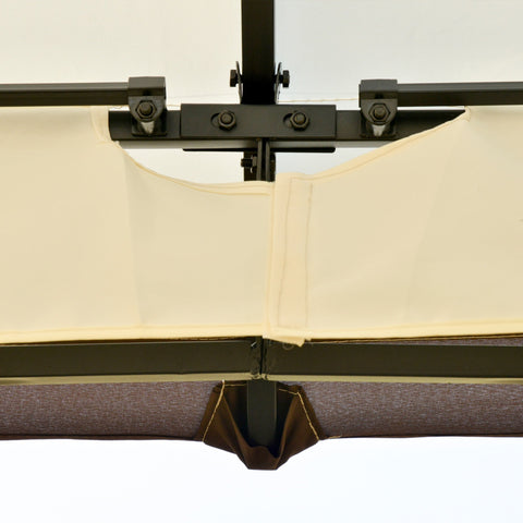 Rootz Garden pavilion - Party tent - Sun protection - Polyester - White/Brown - 3.6 x 2.97 x 2.73 cm