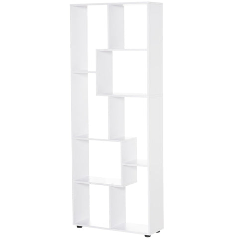 Rootz Bookshelf - Bookcase - 8 Shelves - White - 70 Cm X 24 Cm X 178 Cm