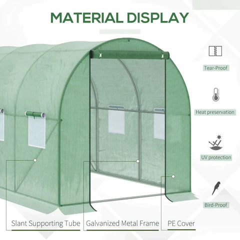 Rootz Greenhouse - Walk-in Greenhouse - Cold Frame - Poly Tunnel - Frost Protection - Dark Green - 3L X 2W X 2H M