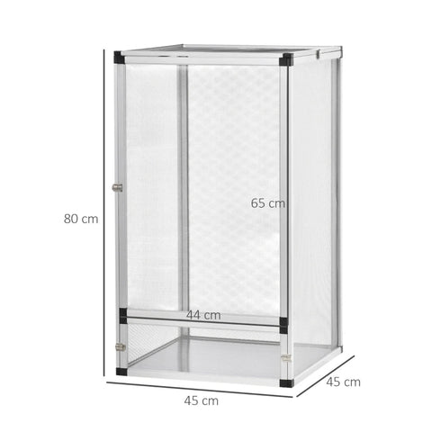 Rootz Reptile Box - Kweekbox voor reptielen - Amfibieën Spinachtigen Reptielenkweekbox - Reptielenkweektank - Aluminium - Zilver - 45 x 45 x 80 cm