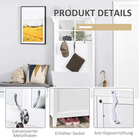 Rootz Kapstok - Kapstokstandaard - Kapstok - Kledingkast - Borstbank - Wit