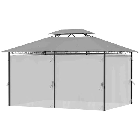 Rootz Gazebo - Double Canopy Gazebo - Luxurious Pavilion - Dark Grey - 3 x 4 x 2.65m