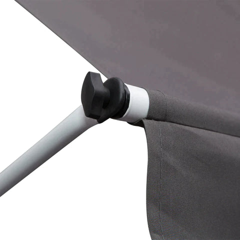 Rootz Awning - Articulated Arm Awning - Clamp Awning - Sun Protection - Folding Arm Hand Crank - Balcony - Grey- 300 x 150 cm