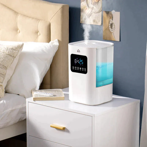Rootz Humidifier - Air Humidifier - 3 Modes 3 Speeds - Remote Control - ABS - White - 8.5" x 8.5" x 12.75"