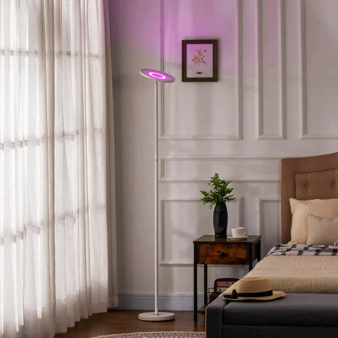 Rootz Vloerlamp - Uplighter - Smart Control Via App Of Stem - Vele Kleuren - Staal - 25 x 25 x 168cm