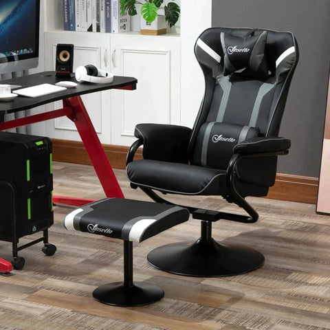 Rootz Relaxation Chair - TV Chair - Upholstered Chair - Gaming Couch - Stool - Black/Grey - 67 x 82.5 x 103 cm