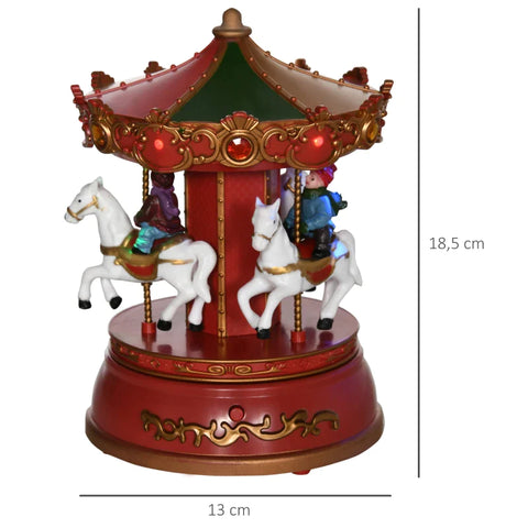 Rootz Christmas Music Box - Rotating Carousel - With Music - LED Lighting - Colorful - 13 x 13 x 18.5cm