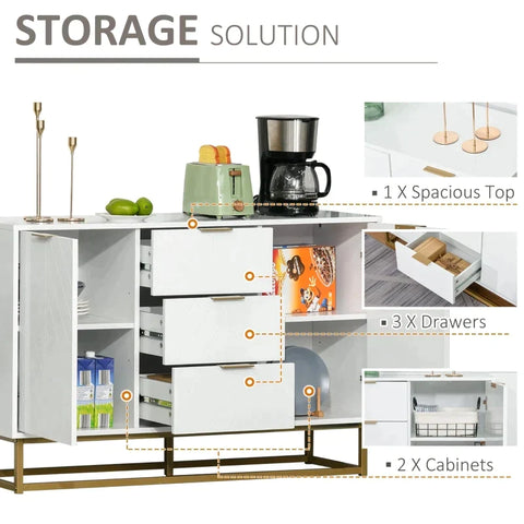 Rootz Cabinet - Storage Cabinet - Dining Room Cabinet - 3 Drawers - Sideboard Chest - Side Cabinet