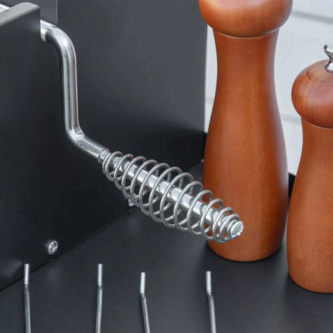 Rootz Charcoal Grill - Camping Grill with Grill Grate and Rotisserie Kit - Foldable Side Shelves - Camping - Garden - BBQ - Stainless Steel + Metal - Black - 118 x 32 x 90 cm