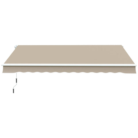 Rootz Awning - Sun Protection - Retractable - With Hand Crank - Metal Frame - Polyester - Blue + Beige - 3.95 x 2.45 x 3.50 m