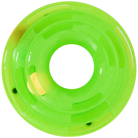 Rootz Speeltoren - Kattenspeeltoren - Knikkerbaan Draaiend - 3 Ballen - 3 Verdiepingen - Groen - L25 x B16 x H13 cm